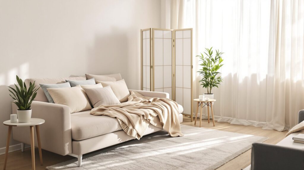 Transformer son salon en coin chambre cosy : astuces simples pour gagner en intimité