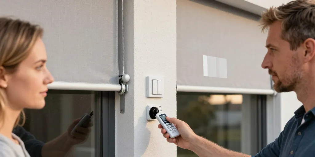Store enrouleur vertical exterieur : le motorisé ou la manivelle, lequel choisir ?